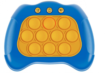 Joc Pop It Flippy consola joc interactiv antistres cu baterii Abs si silicon Albastru 12 x 10 x 5.8 cm 