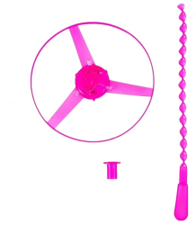 Jucarie Disc Zburator Distractiv pentru Copii Flippy Aruncator Manual din Plastic cu Lumini Roz 
