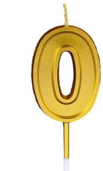 Lumanare pentru Tort Cifra 0 Flippy 4.8 cm Aniversare Aurie 