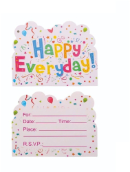 Set 10 Invitatii pentru Petrecere Flippy Model Happy Everyday 17 x 12 cm Multicolor 