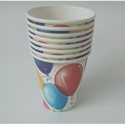 Set 10 pahare de carton cu design party 250ml model 2 