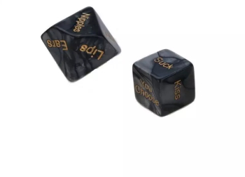 Set 2 zaruri erotice pentru adulti cu parti ale corpului Gonga® Negru 