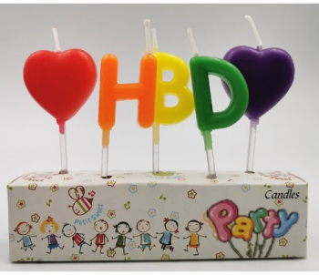 Set 5 lumanari Happy Bithday 10 x 2.2 x 8 cm multicolore 