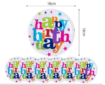Set 6 farfurii 17 cm Happy Birthday 
