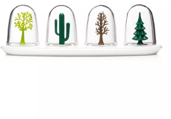 Set suport si 4 recipiente pentru condimente Four Seasons Gonga® Transparent
