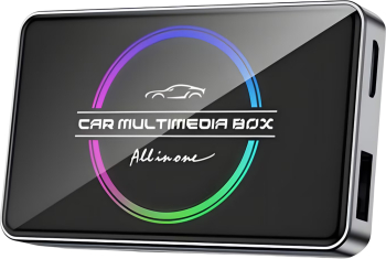 Adaptor auto Wireless AI Box CarPlay si Android Auto RAELUM® Android 12 integrat 2GB/16GB iesire HDMI Modul smart Plug and Play Negru/Gri 
