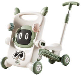 Antemergator pentru Copii 8 in 1 Flippy Multifunctional cu Maner de Impingere Detasabil Scuter Trotineta Scaun Reglabil Tavita Detasa 