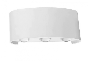Aplica pentru Perete Flippy Interior/Exterior Rezistenta la Umezeala IP65 8 W Lumina Calda Aluminiu 22x8 cm Alb 