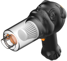 Aspirator Auto 4 in 1 Portabil fara Fir Flippy 120W Autonomie 1-3 h 2 Viteze Aspirare Umeda/Uscata Functia de Sulfare/Umflare Negru