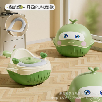 Baby drawer-style small toilet baby thickened toilet seat - color green whale 
