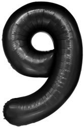 Balon din Folie Metalizata Flippy Figurina Cifra Tema Aniversare 100 cm Ambalaj Individual Pai inclus Umflare cu Aer sau Heliu Negru 