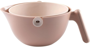 Bol cu Doua Straturi Flippy pentru Fructe Legume cu Cos de Scurgere a Apei 2L din ABS+PP 29.9 x 22.5 x 11.8 cm Maro 
