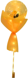 Buchet Decorativ Flippy Trandafir in Balon cu Lumini Led Diametru 35 cm 2 x Baterii AA neincluse Sampanie 