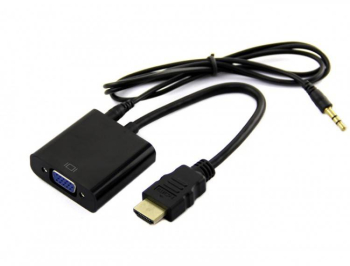 Cablu adaptor HDMI la VGA +3.5 mm JACK audio 20cm 