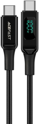 Cablu de date Type-C to Type-C Fast Charging 100W 5A LED Display 2m - Acefast C6-03 - Black 