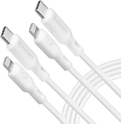 Cablu de Incarcare Type-C la Lightning 1m - Spigen Durasync set 2 - White 