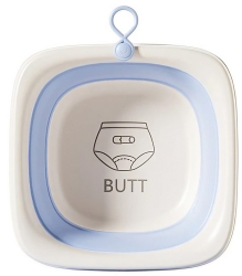 Cada Pliabila pentru Baie pentru Copii Flippy Cadita pentru Bebelusi Model Patrat pentru Fundulet Albastru 32x27.5x3.7 cm 4 L 