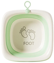 Cada Pliabila pentru Baie pentru Copii Flippy Cadita pentru Bebelusi Model Patrat pentru Picioare Verde 32x27.5x3.7 cm 4 L 