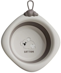 Cada Pliabila pentru Baie pentru Copii Flippy Cadita pentru Bebelusi Model Romb Koala Gri 30x30x3.5 cm 4L 