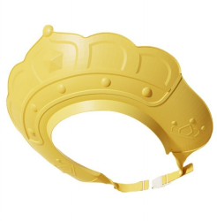 Casca de Dus Flippy Previne Scurgerea Apei si Samponului pe Fata 0-12 Ani Ajustabila din TPE+PP 20 x 23 cm Model Coroana Galben 
