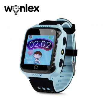 Ceas Smartwatch Pentru Copii Wonlex GW500s cu Functie Telefon Localizare GPS Camera Lanterna Pedometru SOS &ndash Albastru 