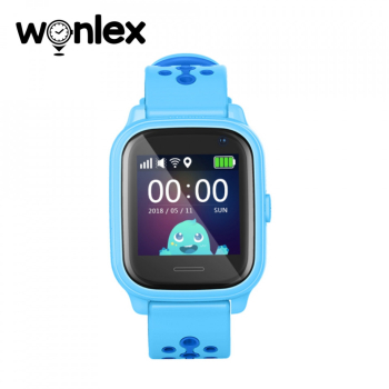 Ceas Smartwatch Pentru Copii Wonlex KT04 cu Functie Telefon GPS Camera IP54 &ndash Albastru 