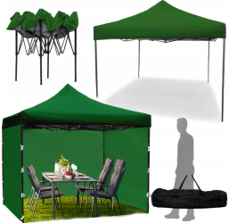 Cort pavilion cu 3 pereti verde 3 x 3 m MalTec 112813
