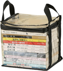 Cutie de Depozitare Flippy din PVC + Textil Rezistenta la Apa Geanta pentru Carti 23x17x28 cm Transparent-Negru 