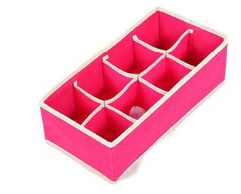 Cutie De Depozitare Flippy Pentru Lenjerie Sosete Si Sutiene Material Textil 8 Compartimente 32 x 16 x 10 cm Culoare Roz 
