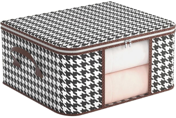 Cutie de Depozitare Pliabila Flippy 60x40x30 cm 75 L Fereastra Frontala cu Fermoar Bidirectional Cadru Metalic Suport Baza Stabil Im 