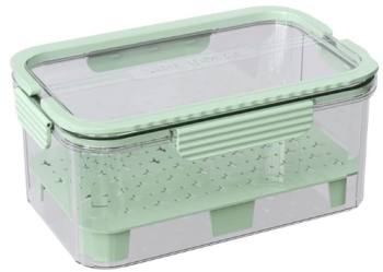 Cutie pentru Depozitare Alimente Flippy de Uz Casnic 2 Compartimente Zona pentru Gheata Mentinere Fresh cu Maner Material PET 23x15x 