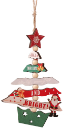 Decoratiune de Craciun din Lemn Flippy cu Snur pentru Agatare in Brad Model Brad de Craciun Scris May Your Days Be Merry And Bright 17x 