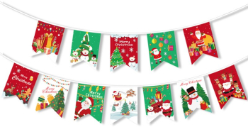 Decoratiune de Craciun Flippy Tip Banner 12 Piese pentru Usa sau Perete Multicolor Sfoara Inclusa Model A 