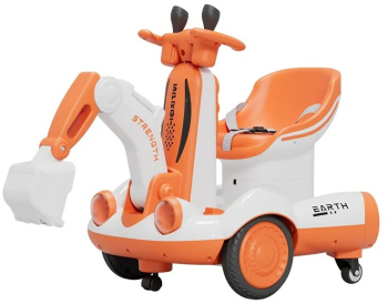 Excavator Electric Flippy pe 4 Roti Antiderapante cu Telecomanda Brat Controlat Electric cu Telecomanda +2 Ani Portocaliu 