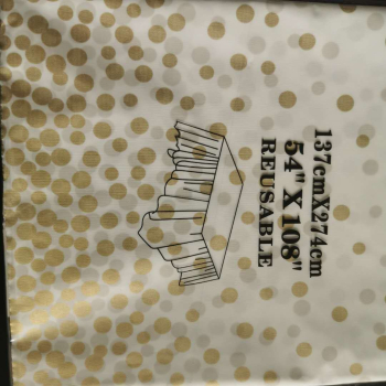 Fata de masa dreptunghiulara Flippy Impermeabila Anti-pete Pentru petreceri nunti botezuri decoratiuni 274x137cm Auriu/Alb