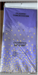 Fata de masa dreptunghiulara Flippy Impermeabila Anti-pete Pentru petreceri nunti botezuri decoratiuni 274x137cm Mov/Gold 