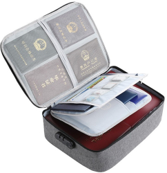 Geanta Flippy pentru Depozitare Acte si Documente Facturi Carduri cu Cod de Securitate 3 Compartimente Impermeabila 37 x 10.5 x 27 cm 