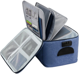 Geanta Flippy pentru Depozitare Acte si Documente Facturi Carduri cu Cod de Securitate 5 Compartimente Impermeabila 37 x 20 x 27 cm A