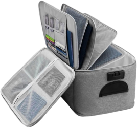 Geanta Flippy pentru Depozitare Acte si Documente Facturi Carduri cu Cod de Securitate 5 Compartimente Impermeabila 37 x 20 x 27 cm G 