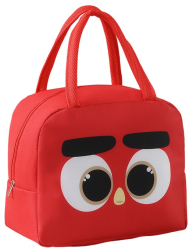Geanta Frigorifica Flippy cu Desene Animat Portabila pentru Copii de Pranz din Panza Oxford 22x14x19 cm Model Pasare Rosu