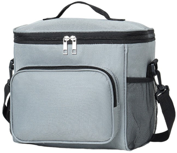 Geanta pentru Pranz Flippy Multifunctionala Compartimentata 2 Tipuri de Manere Impermeabila 26x24x17 cm Gri 