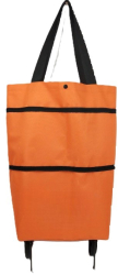 Geanta Pliabila Flippy 2 in 1 Carucior cu Roti pentru Cumparaturi 19 l Portocaliu Plastic 39 x 46 x 12 cm 