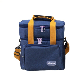 Geanta Termica Flippy 2 Compartimente Separate Multifunctionala Impermeabila Manere si Curea de Umar 25.5x18x30 cm Albastru 