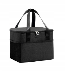 Geanta Termica Flippy pentru Pranz Compartimente Telefon si Tacamuri Multifunctionala Impermeabila 24x18x21 cm Negru 