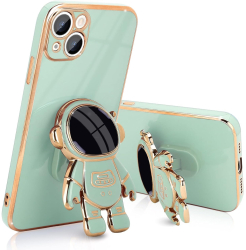 Husa de Protectie TPU 2in1 Flippy pentru Apple iPhone 14 Plus Astronaut cu Suport Antisoc Rezistenta la Impact Protectie Camera Verde 
