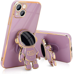 Husa de Protectie TPU 2in1 Flippy pentru Apple iPhone 15 Plus Astronaut cu Suport Antisoc Rezistenta la Impact Protectie Camera Mov 