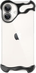 Husa Metalica Compatibila cu iPhone 16 Flippy Protectie pentru Colturile Telefonului si Camera Aliaj Antisoc Antizgariere Negru 