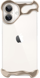 Husa Metalica Compatibila cu iPhone 16 Flippy Protectie pentru Colturile Telefonului si Camera Aliaj Antisoc Antizgariere Auriu 