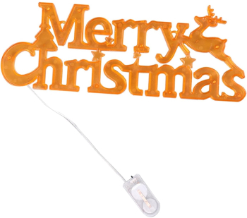 Instalatie LED de Craciun Flippy Litere 3D Merry Christmas Lumina Calda 27.5 x 10.5 x 1.4 cm Galben 