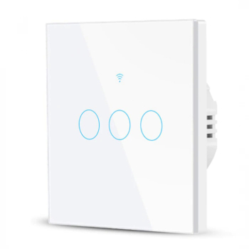 Intrerupator inteligent cu touch Rovo FN3C Wi-Fi fara nul 3 canale 10A RF 433MHz - RESIGILAT